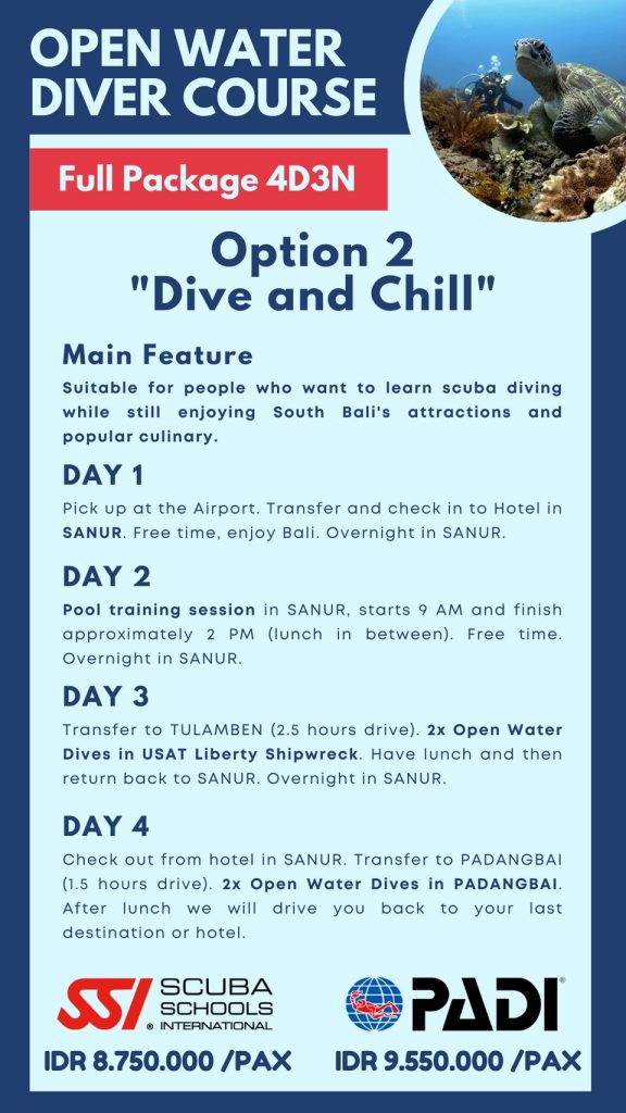 Open Water course Bali package promotion